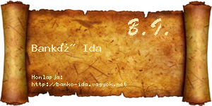 Bankó Ida névjegykártya