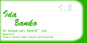 ida banko business card